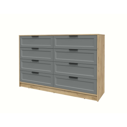 Kомод Тренд КТ-К157 (Дуб золотой ЛДСП/ Серый ЛМДФ) Ш1565 В1020 Г451